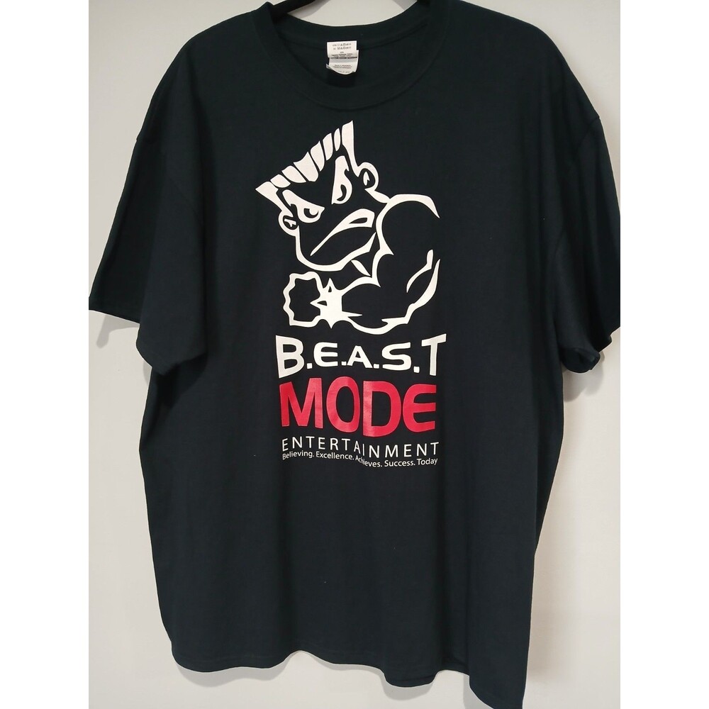 B.E.A.S.T MODE Entertainment.  Black Graphic T-Shirt. Men Size Extra Large.
